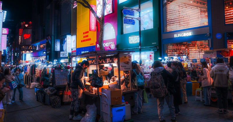 K-beauty Seoul neighbourhood guide — Myeongdong at night