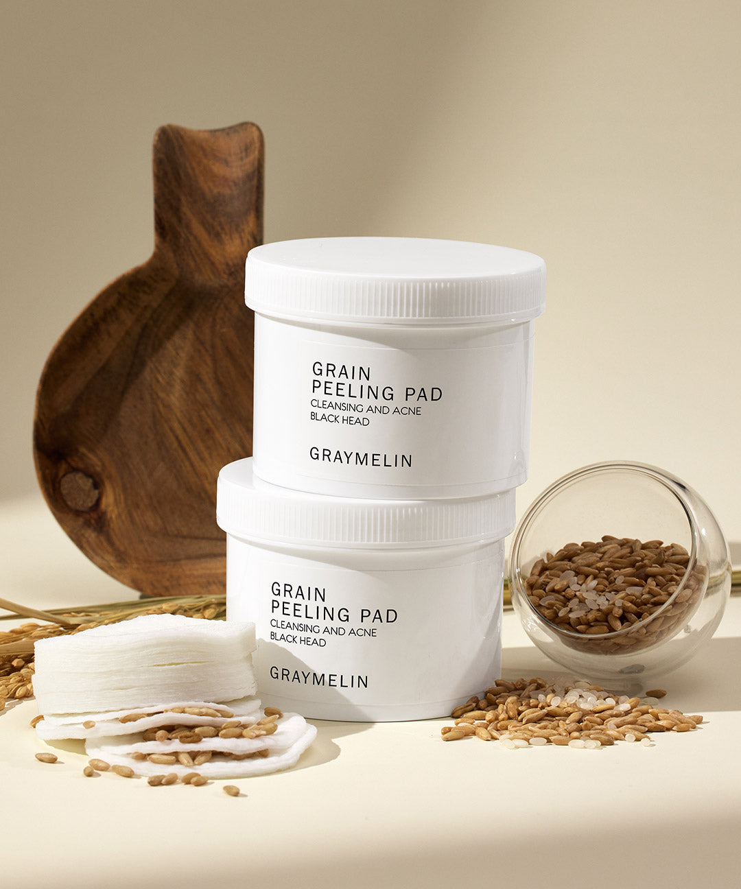 piyonna Grain Peeling Pad 70 Sheets + Flower Water Moisturizing Pad 70 Sheets Soins visage Toner Pads tonifiants