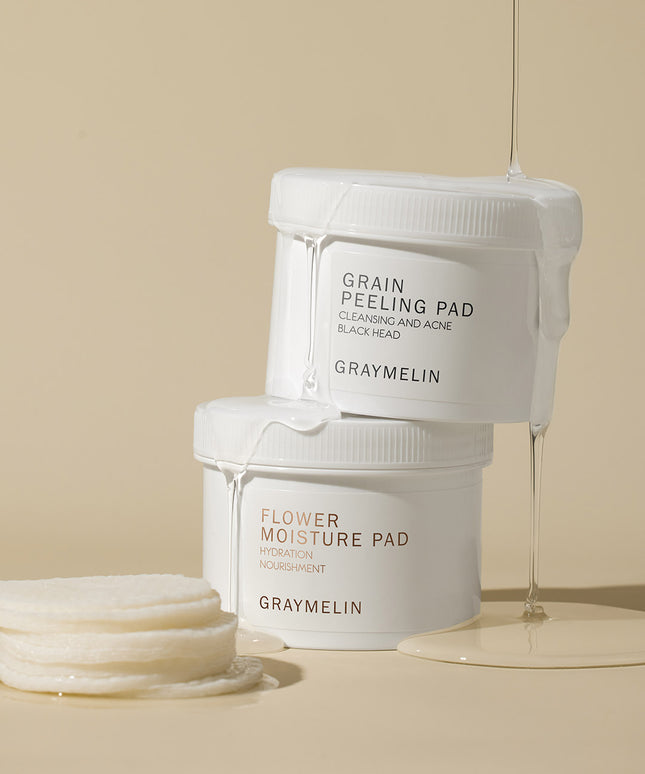 piyonna Grain Peeling Pad 70 Sheets + Flower Water Moisturizing Pad 70 Sheets Soins visage Toner Pads tonifiants