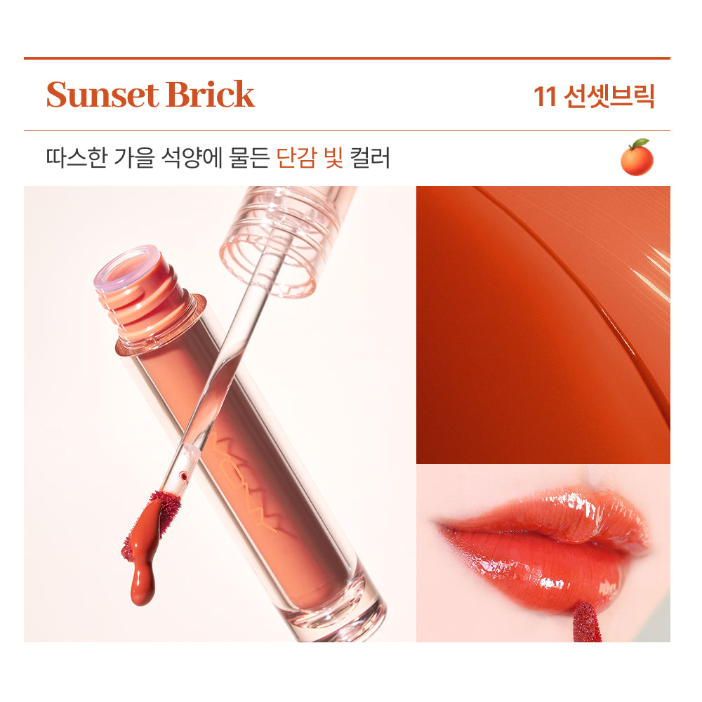 piyonna MACQUEEN NEW YORK Juicy Fit Tint 5 Colors / Long-Lasting Glossy Water Tint / Glow Lip Tint Maquillage Lèvres Encre à lèvres