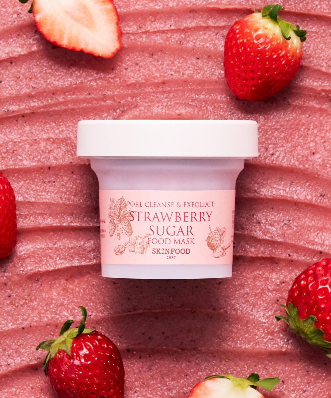 piyonna STRAWBERRY SUGAR FOOD MASK Face Mask Wash Off Mask