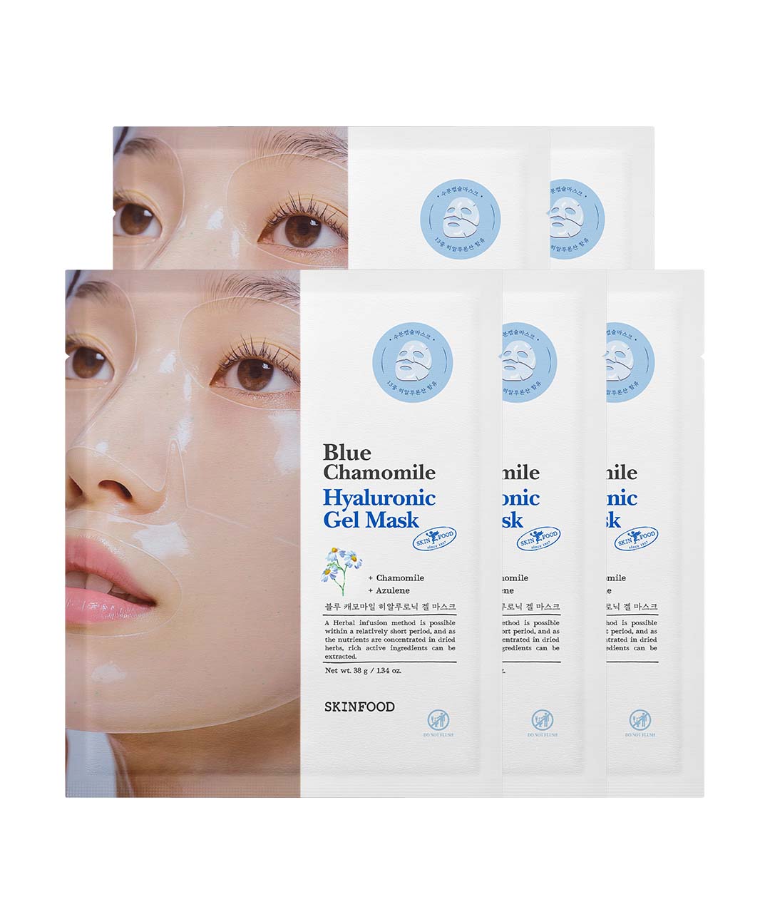 piyonna BLUE CHAMOMILE HYALURONIC GEL MASK 5EA Face Mask Sheet Mask