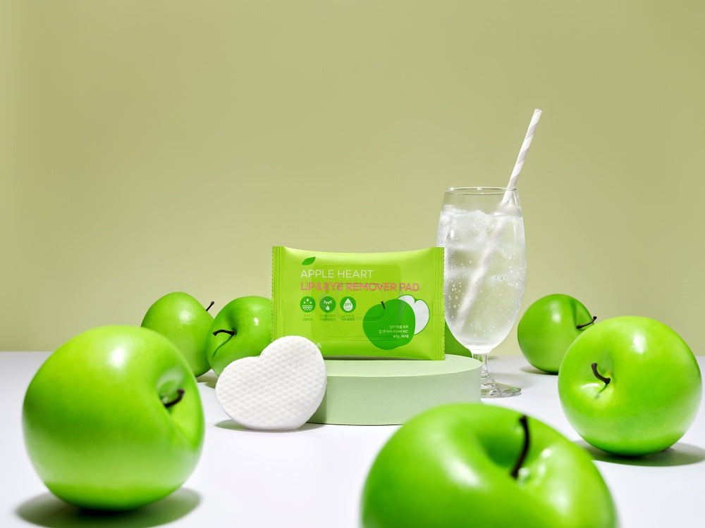 piyonna Apple Heart Lip and Eye Remover Pad 30sheets Soin de la peau Démaquillage Lingette & Pad démaquillant