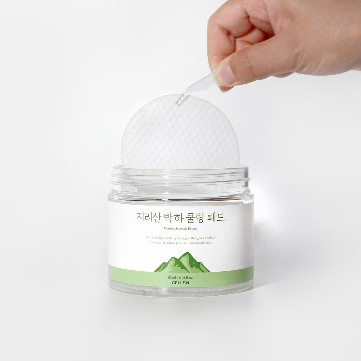 piyonna Jirisan Mint Cooling Pads 180ml 70 Sheets Soin de la peau Lotion tonique Pads tonifiants