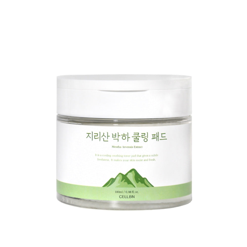 piyonna Jirisan Mint Cooling Pads 180ml 70 Sheets Soin de la peau Lotion tonique Pads tonifiants