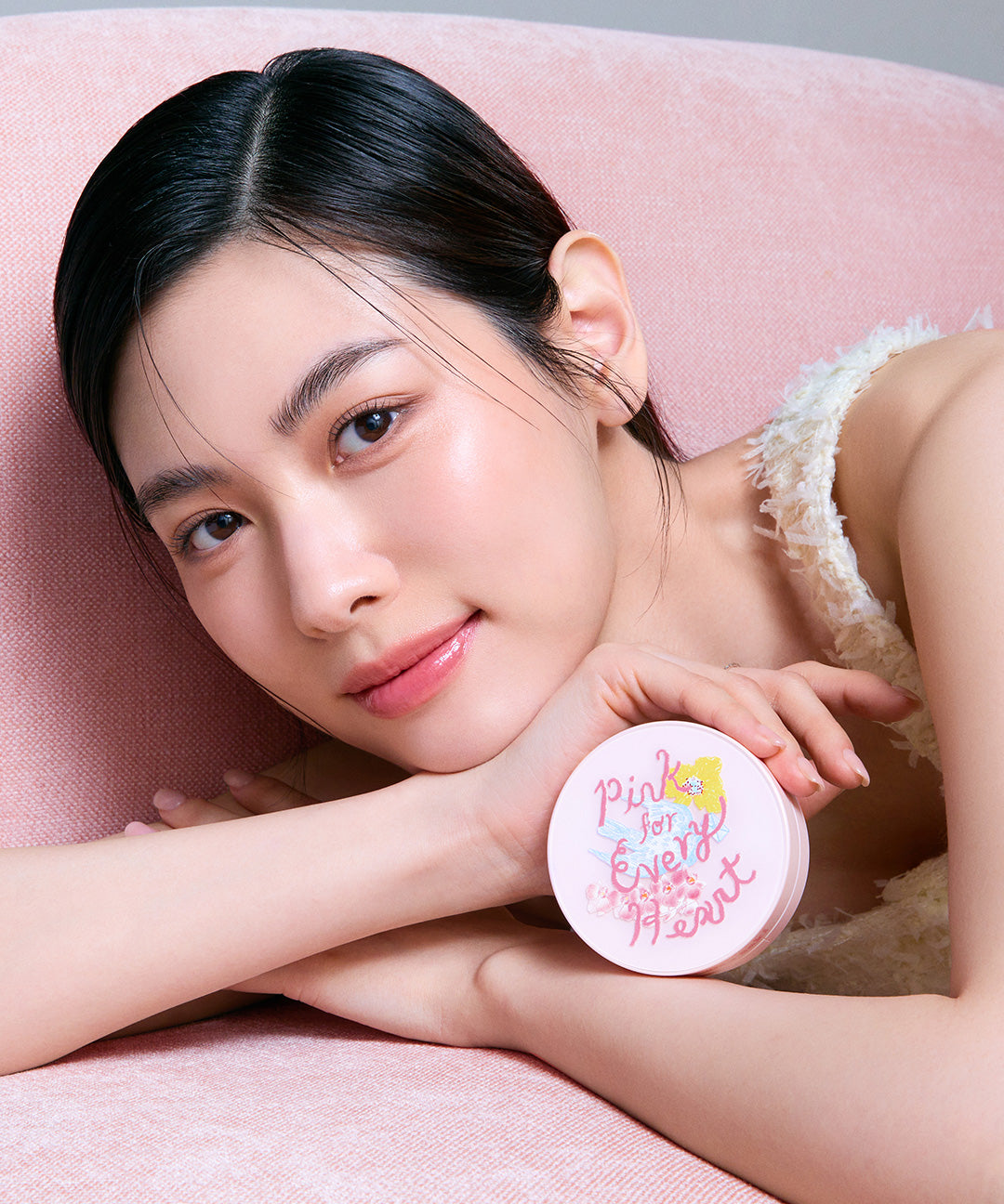 piyonna Pink For Every Heart Edition Dorigin Essence Pact with Refill 2 Puffs Maquillage Teint Poudre compacte