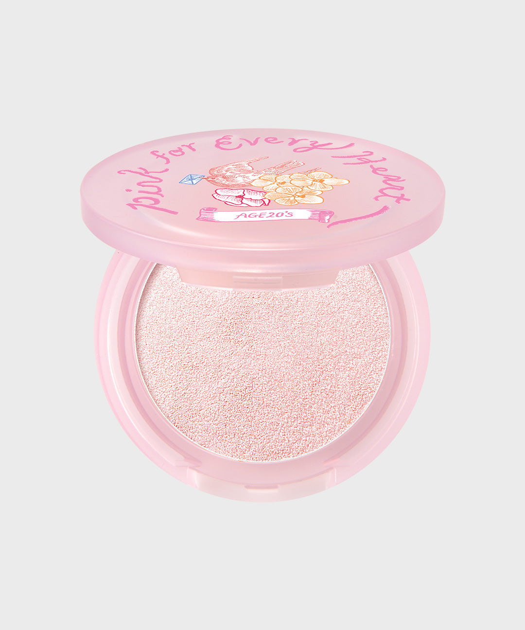 piyonna Pink For Every Heart Edition Careglow Highlighter with Finger Puff Maquillage Joues Highlighter