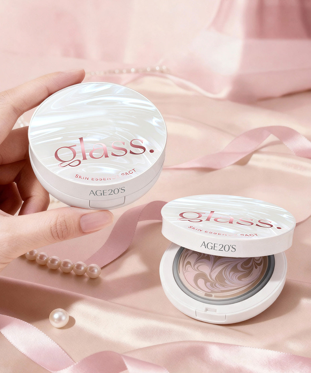 piyonna Glass Skin Essence Pact Soft Pearl Glow Edition with Refill Maquillage Teint Cushion