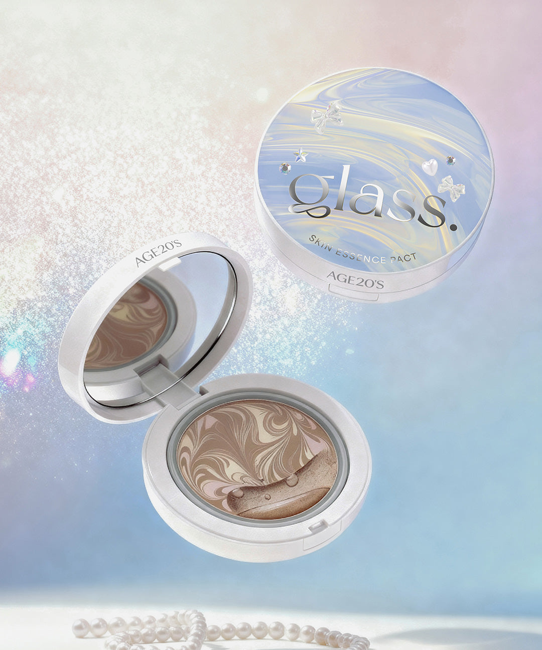 piyonna Glass Skin Essence Pact Soft Pearl Glow Edition with Refill Maquillage Teint Cushion