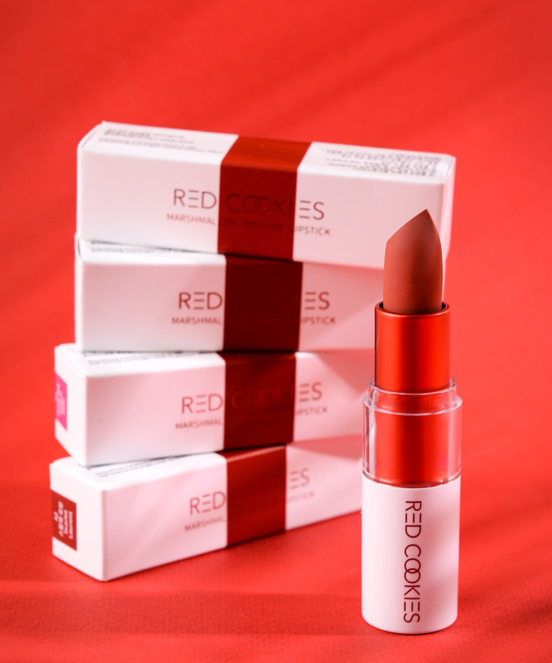 piyonna Red Cookie Marshmallow Powder Lipstick 3.5g Maquillage Lèvres Rouge à lèvres