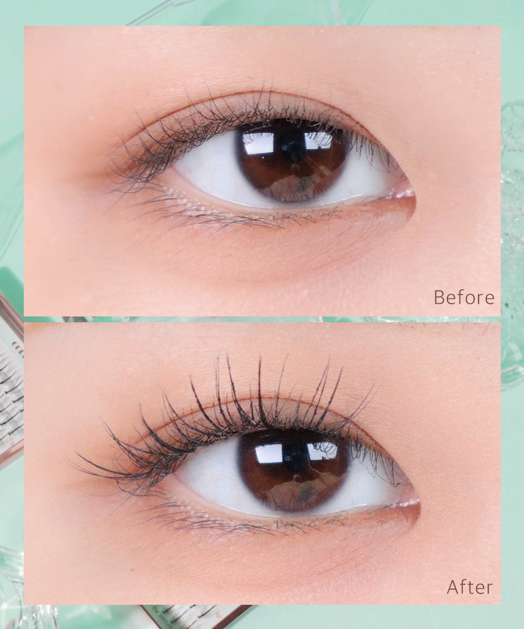 piyonna Toktokhara W Eyelashes 100pcs Makeup Beauty Tools False Lashes