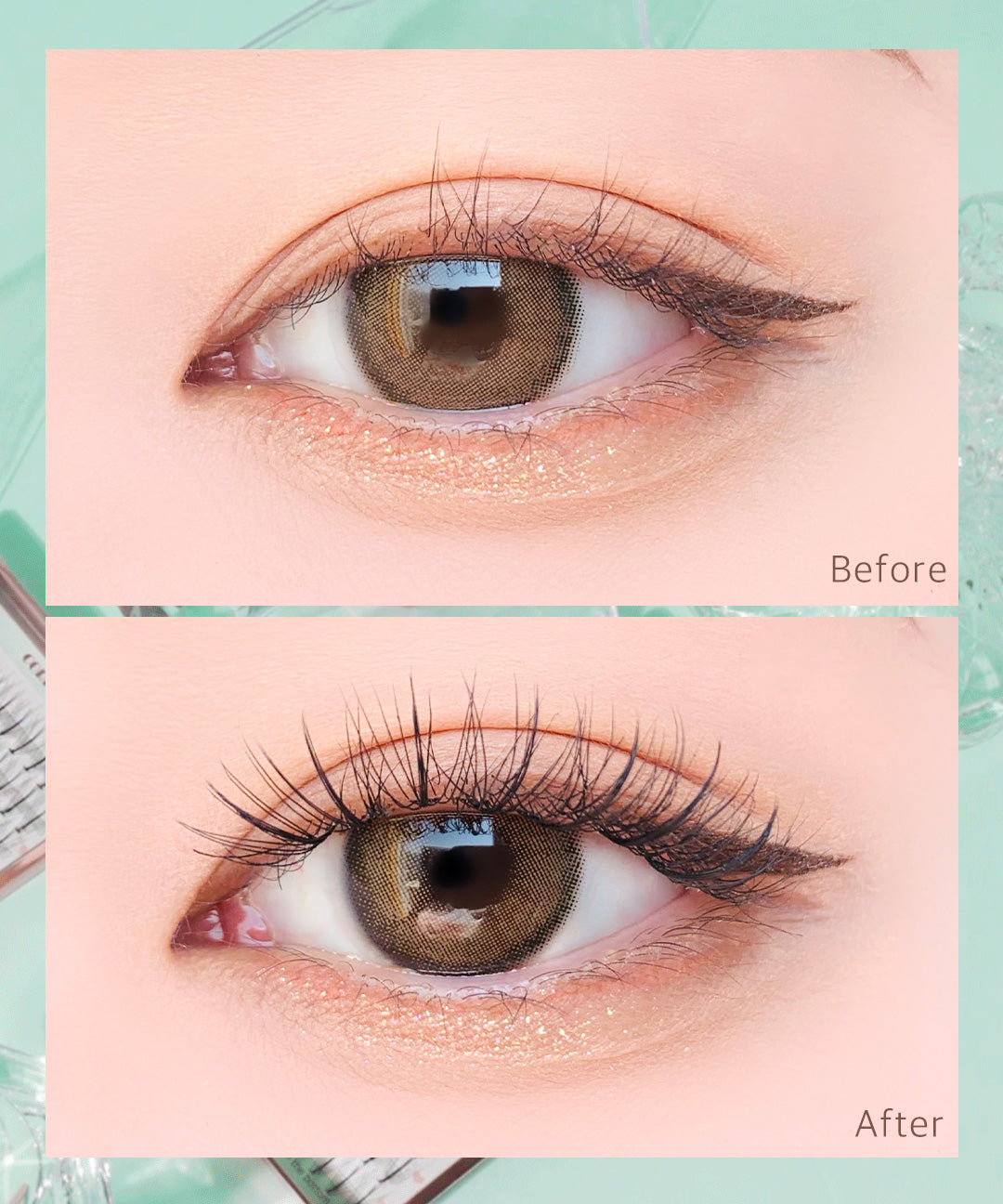 piyonna Toktokhara W Eyelashes 100pcs Makeup Beauty Tools False Lashes