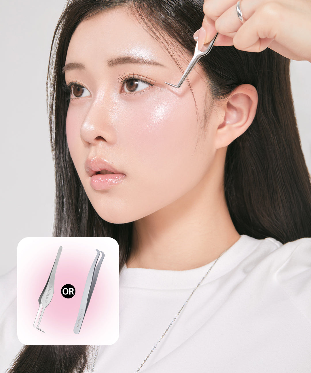 piyonna Toktokhara Tweezer 2 Types Makeup Beauty Tools False Lashes