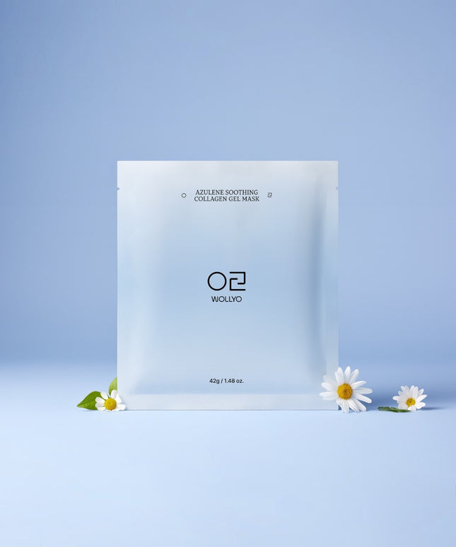 piyonna [Cooling Care💙] WOLLYYO Azulene Collagen Soothing Hydrogel Mask (5 Sheets) Face Mask Sleeping Pack