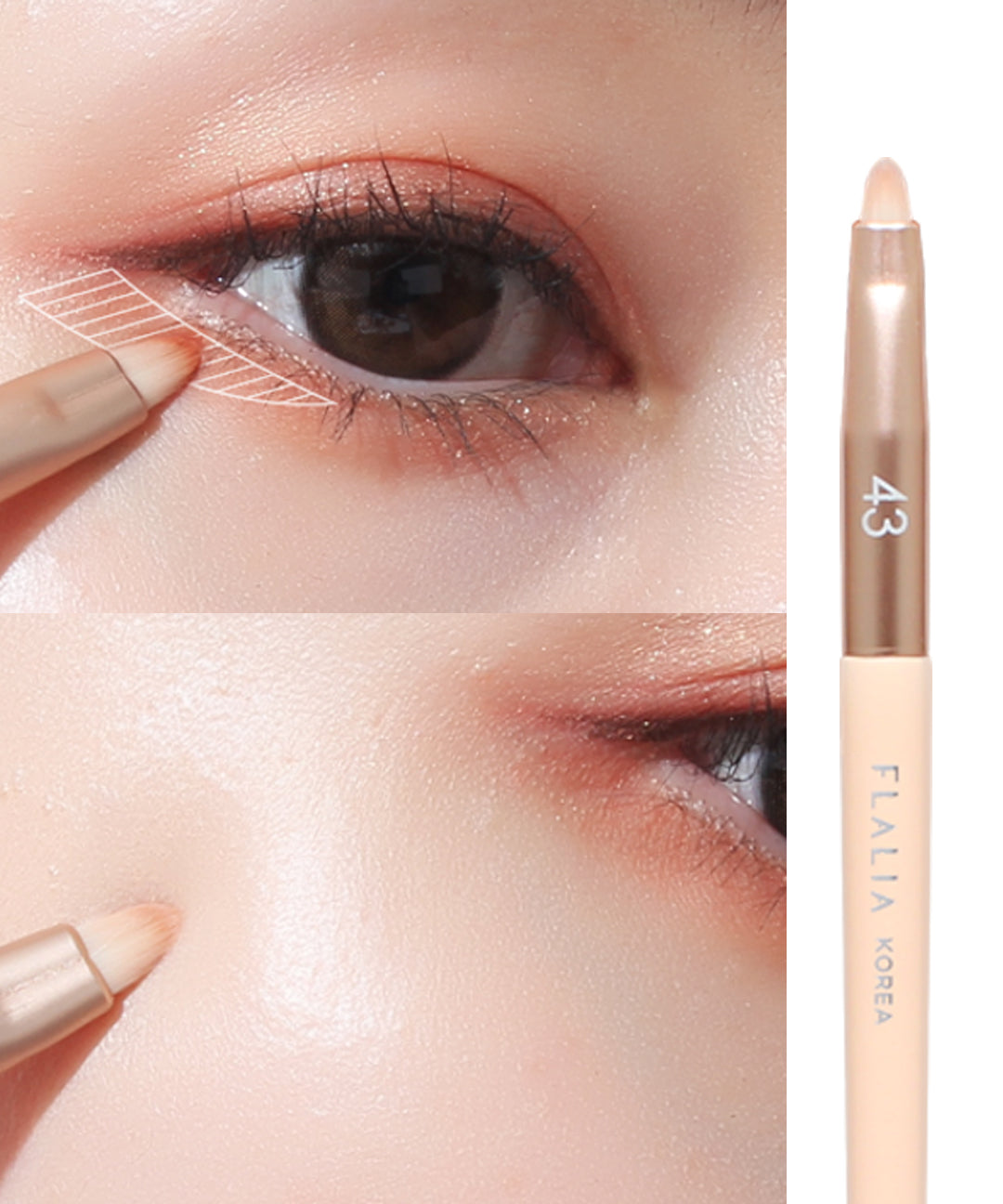 piyonna Mully Brush 43 Triangle Zone Shadow Makeup Brush Maquillage Accessoires beauté Pinceau