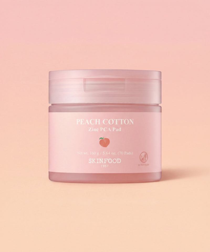 piyonna PEACH COTTON ZINC PCA PAD Face Care Toner Pad