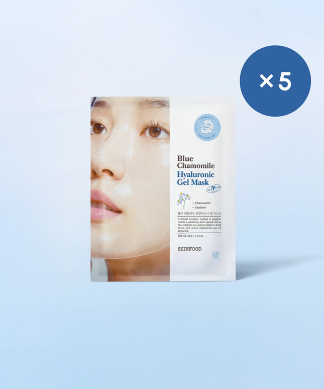 piyonna Masque Gel à l’Acide Hyaluronique à la Camomille Bleue (5 pcs) Masque Masque visage