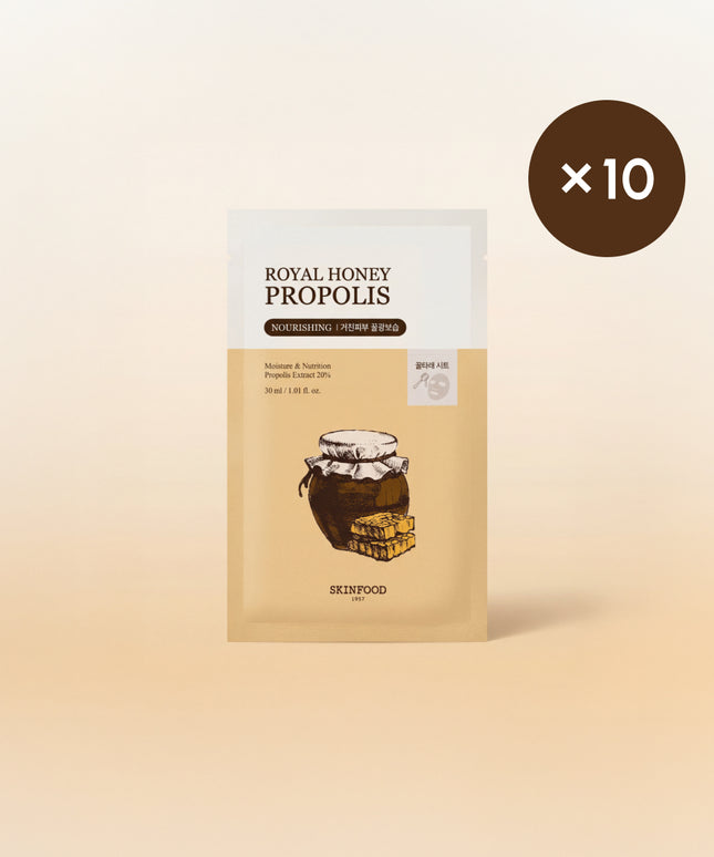 piyonna Masque Enrichi au Miel Royal et au Propolis (10 pcs) Masque Masque visage