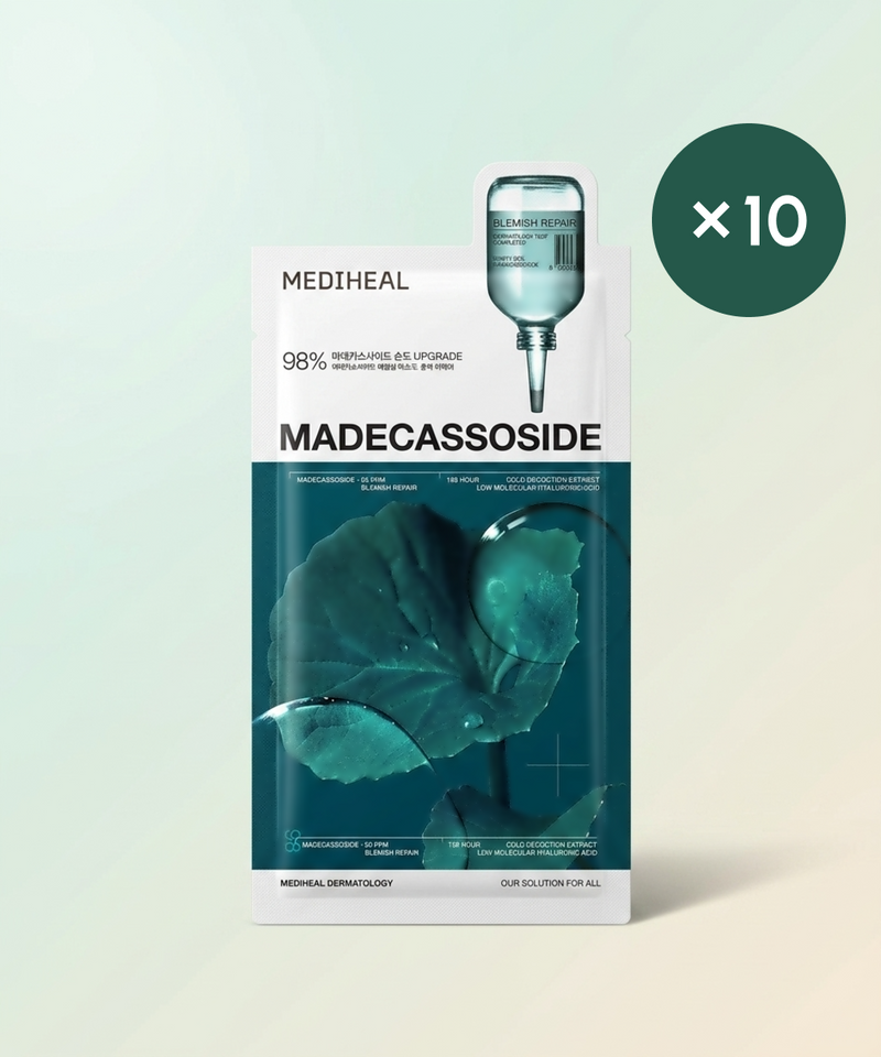 piyonna Madecassoside Essential Mask Blemish Repair 10 Sheets Face Mask Sheet Mask