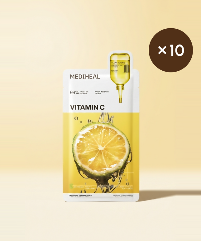 piyonna Vitamin C Essential Mask Dark Spot Toning 10 Sheets Face Mask Sheet Mask