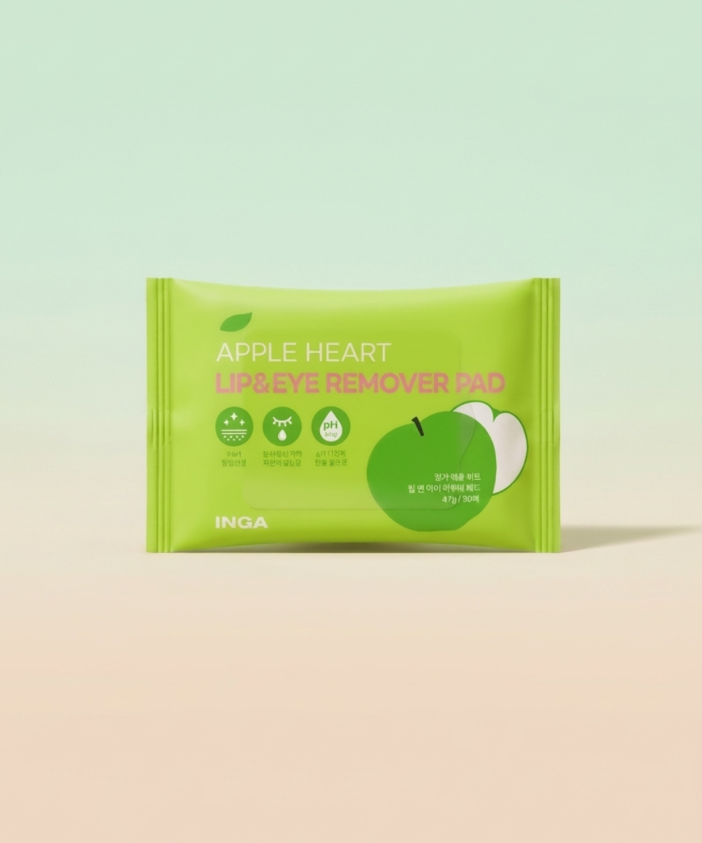 piyonna Apple Heart Lip and Eye Remover Pad 30sheets Soin de la peau Démaquillage Lingette & Pad démaquillant