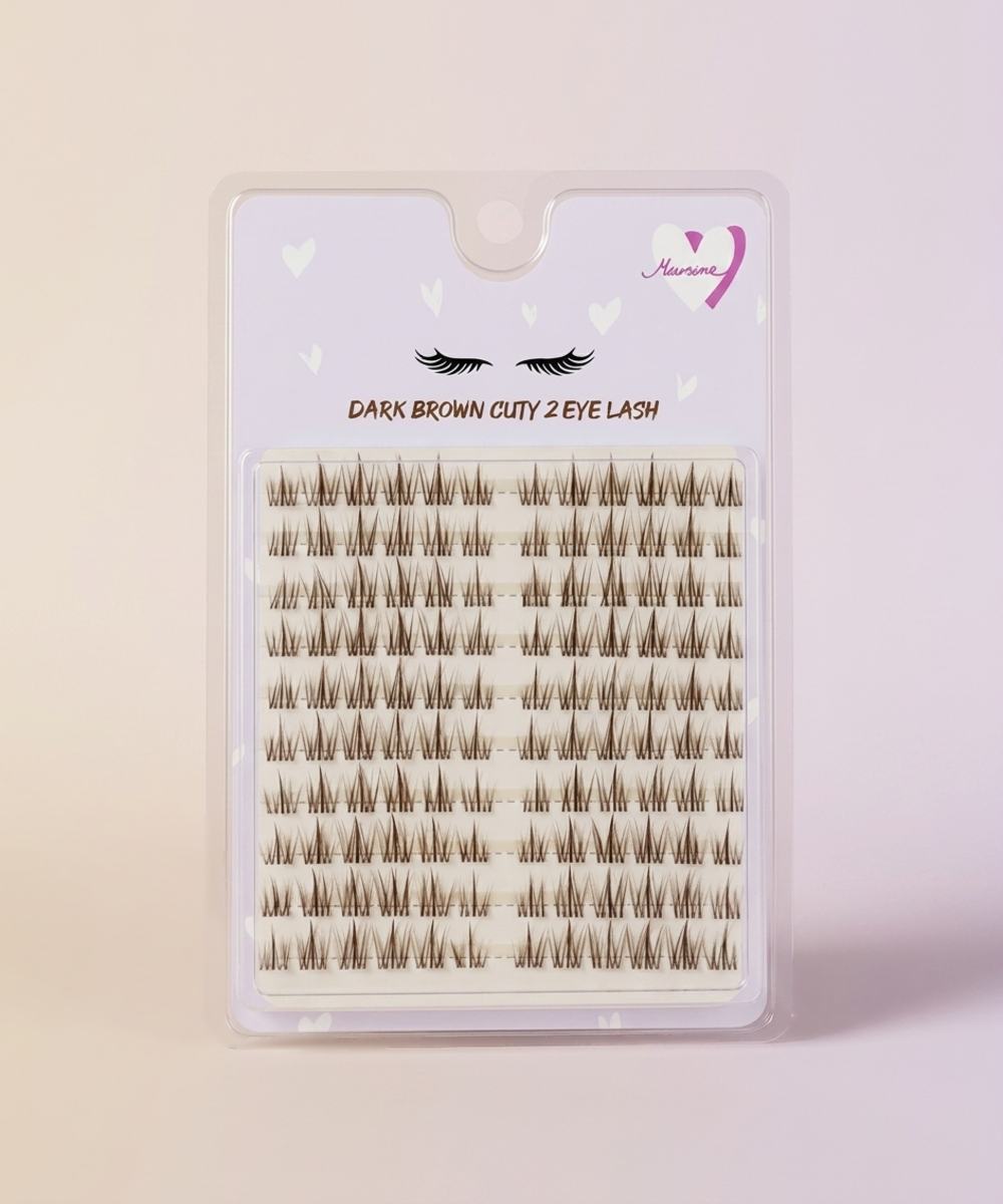 piyonna Mibeurin 10-Row Dark Brown Natural Cutie Lash Maquillage Accessoires beauté Faux cils