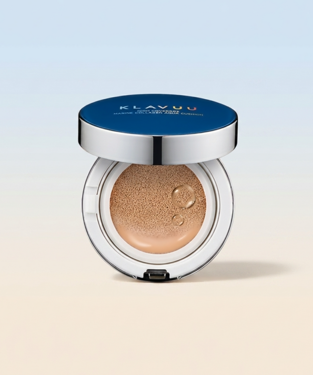 piyonna Blue Pearlsation High Coverage Marine Collagen Aqua Cushion Makeup Base Makeup Cushion