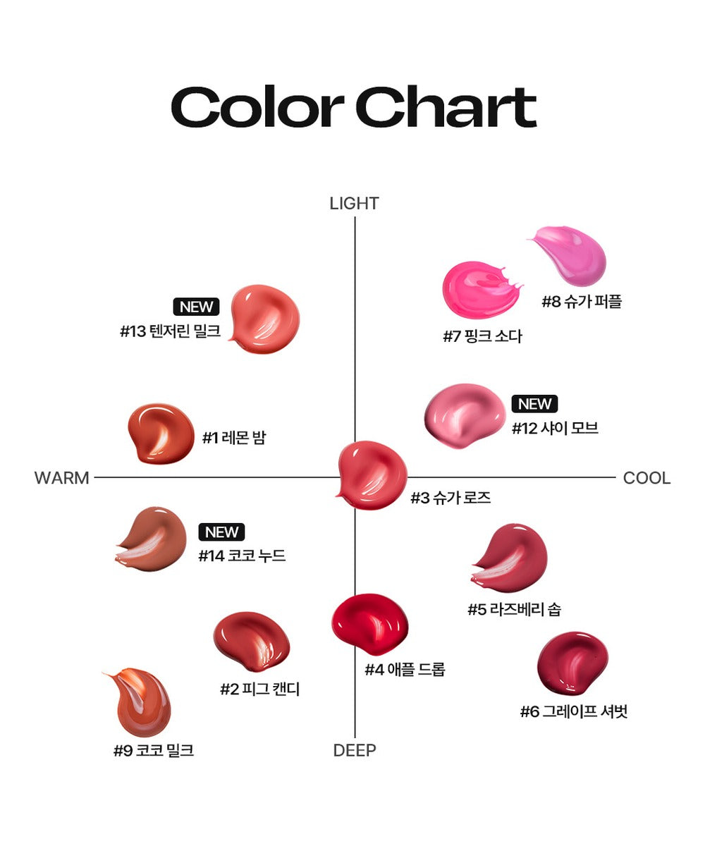 piyonna Lip Potion Aqua Glow 12 Colors Maquillage Lèvres Encre à lèvres