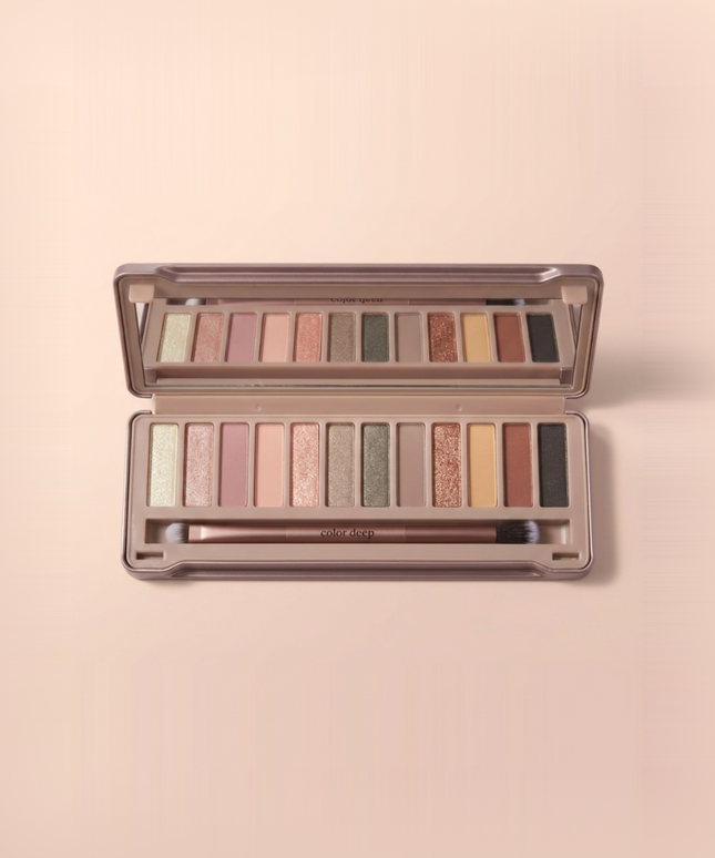 piyonna Colordeep Glam Shimmer Brick 12-Color Eyeshadow Palette Makeup Eye Makeup Eye Shadow