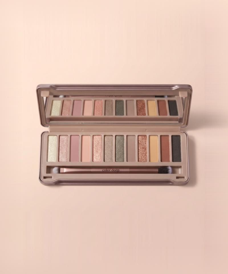 piyonna Colordeep Glam Shimmer Brick 12-Color Eyeshadow Palette Makeup Eye Makeup Eye Shadow