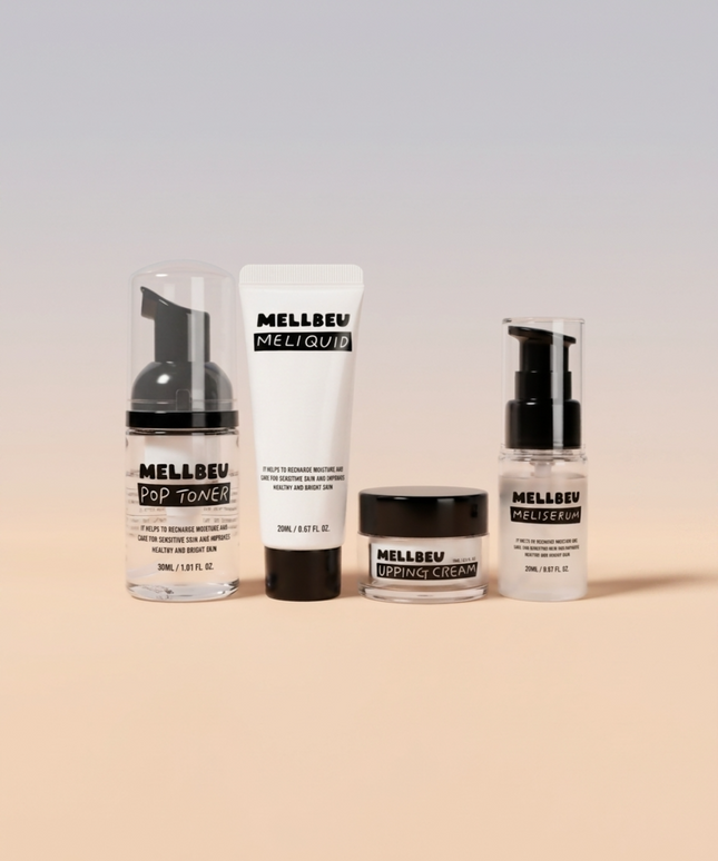 piyonna Miniature Pop Toner 30ml + Miniature Meliquid 20ml + Miniature Upping Cream 15ml + Miniature Merry Serum 20ml Face Care Skincare Set