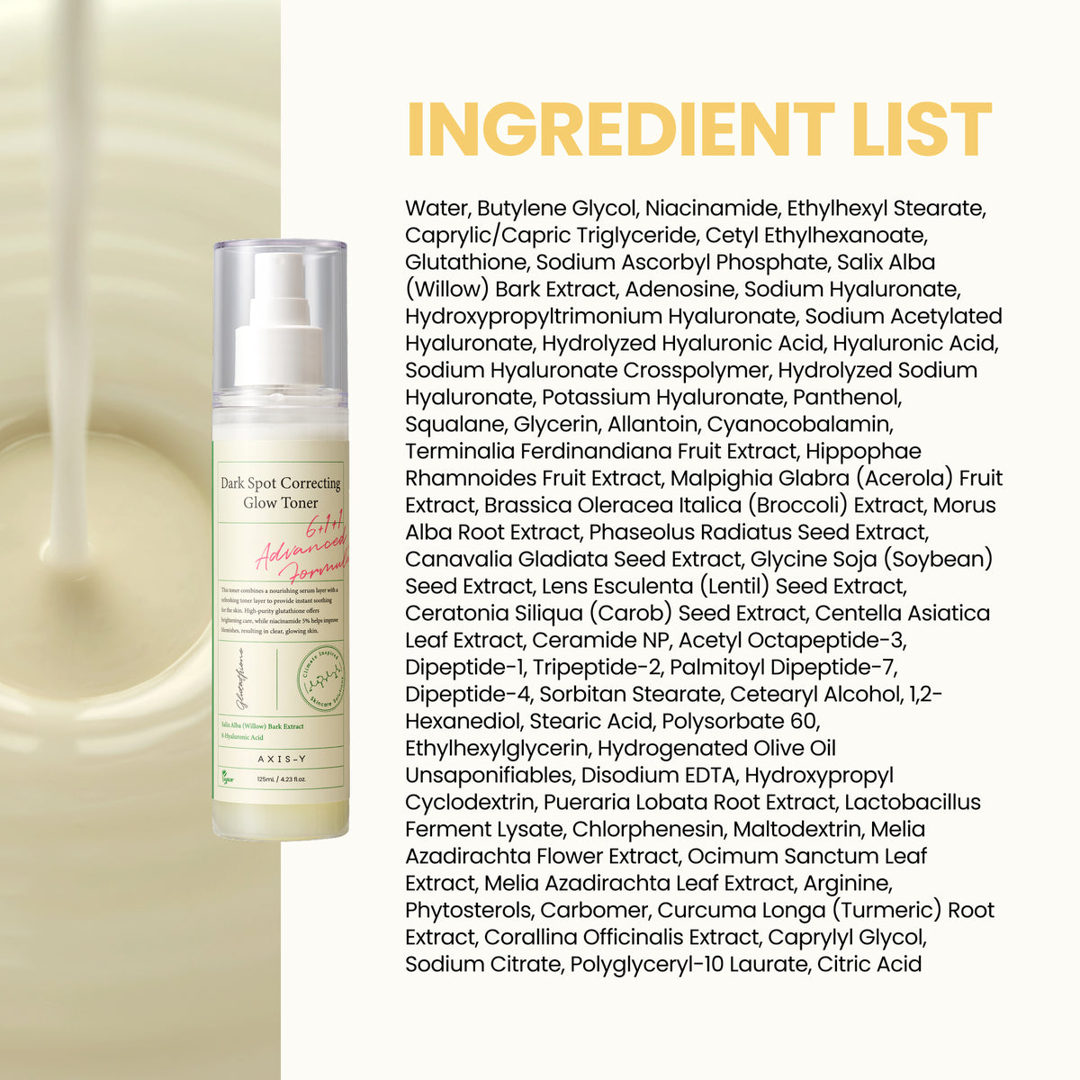 piyonna Dark Spot Correcting Glow Toner 125ml Face Care Toner Liquid Toner