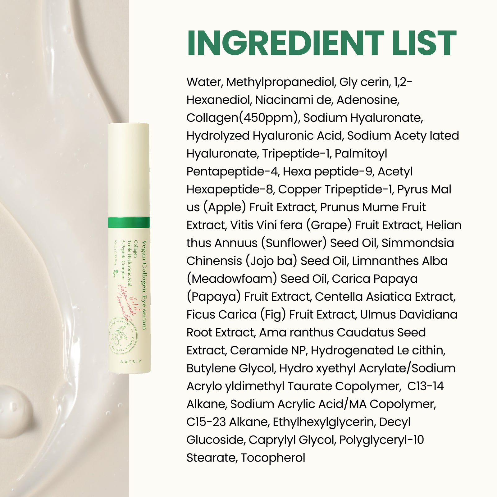 piyonna Vegan Collagen Eye Serum 10ml Face Care Eye Care