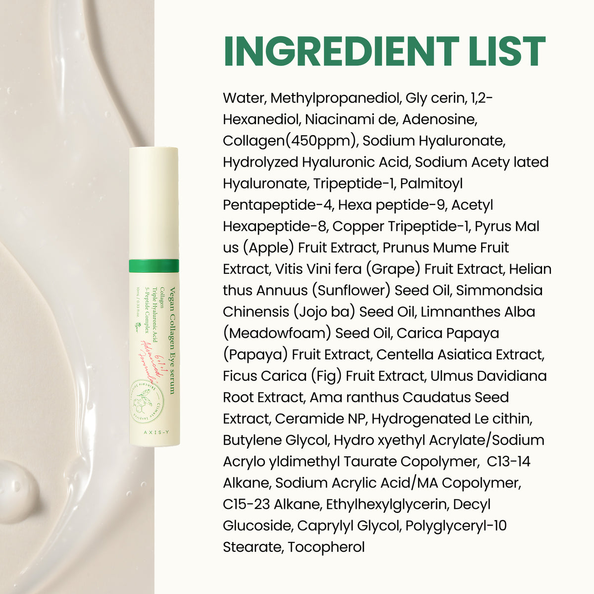 piyonna Vegan Collagen Eye Serum 10ml Face Care Eye Care
