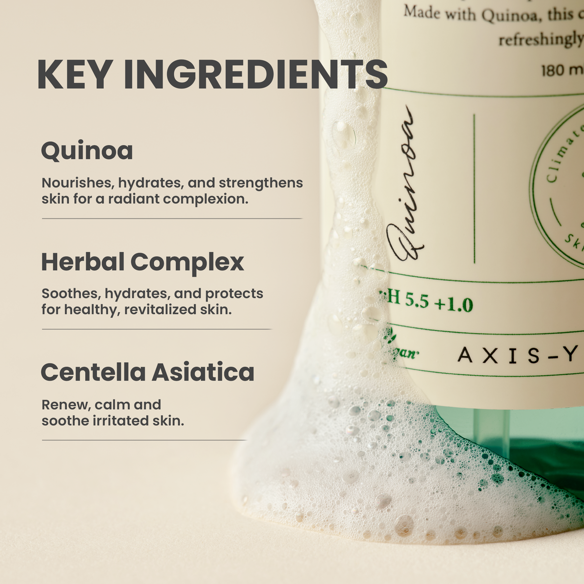 piyonna Quinoa One-Step Balanced Gel Cleanser 180ml Soins visage Démaquillage Mousse nettoyante