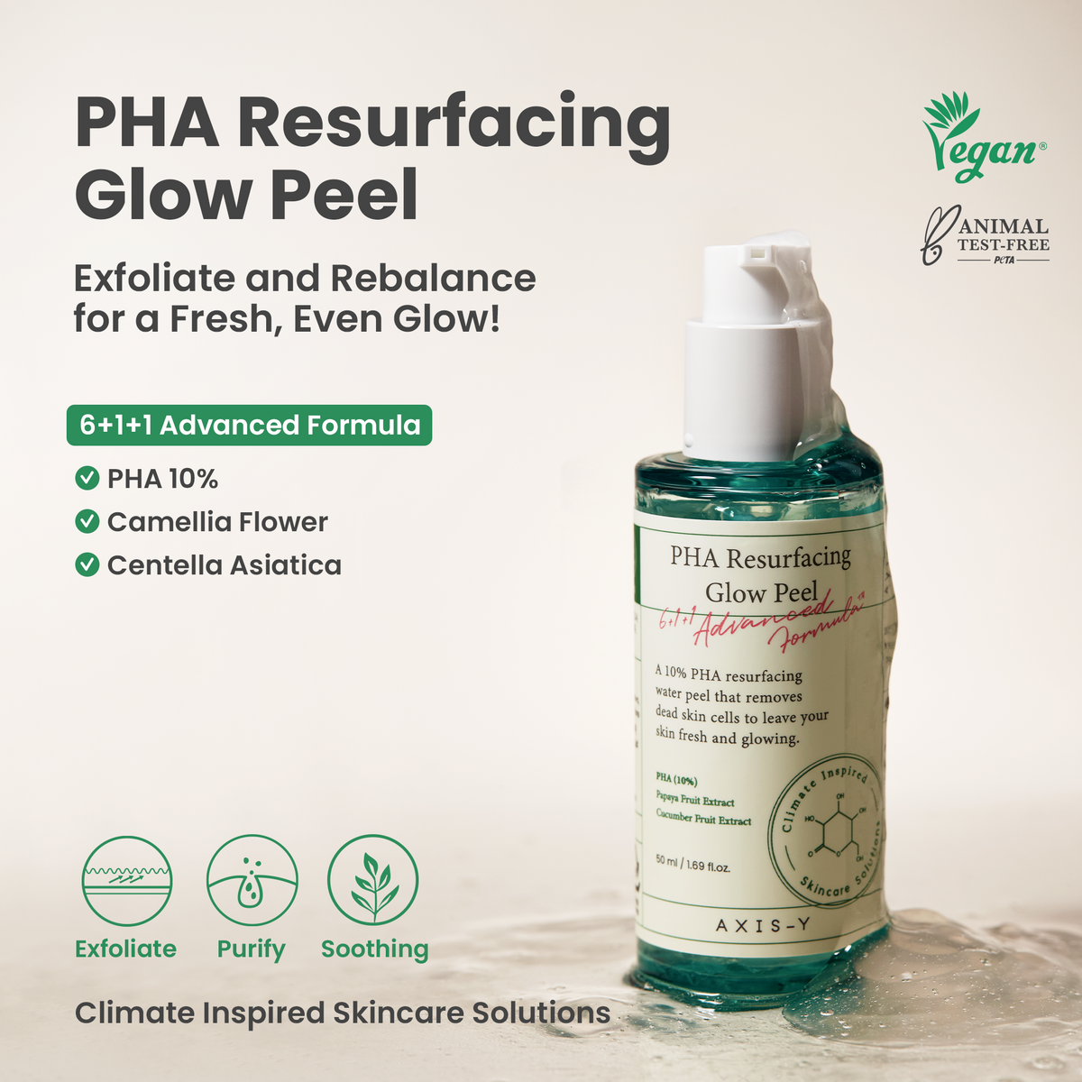 piyonna PHA Resurfacing Glow Peel 50ml Masque Masque à rincer