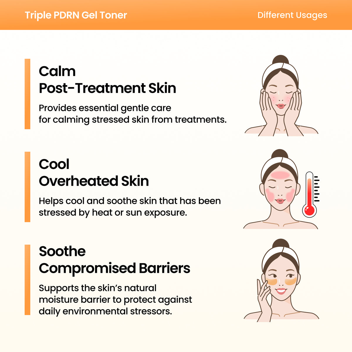 piyonna Triple PDRN Gel Toner Soins visage Toner Lotion tonique