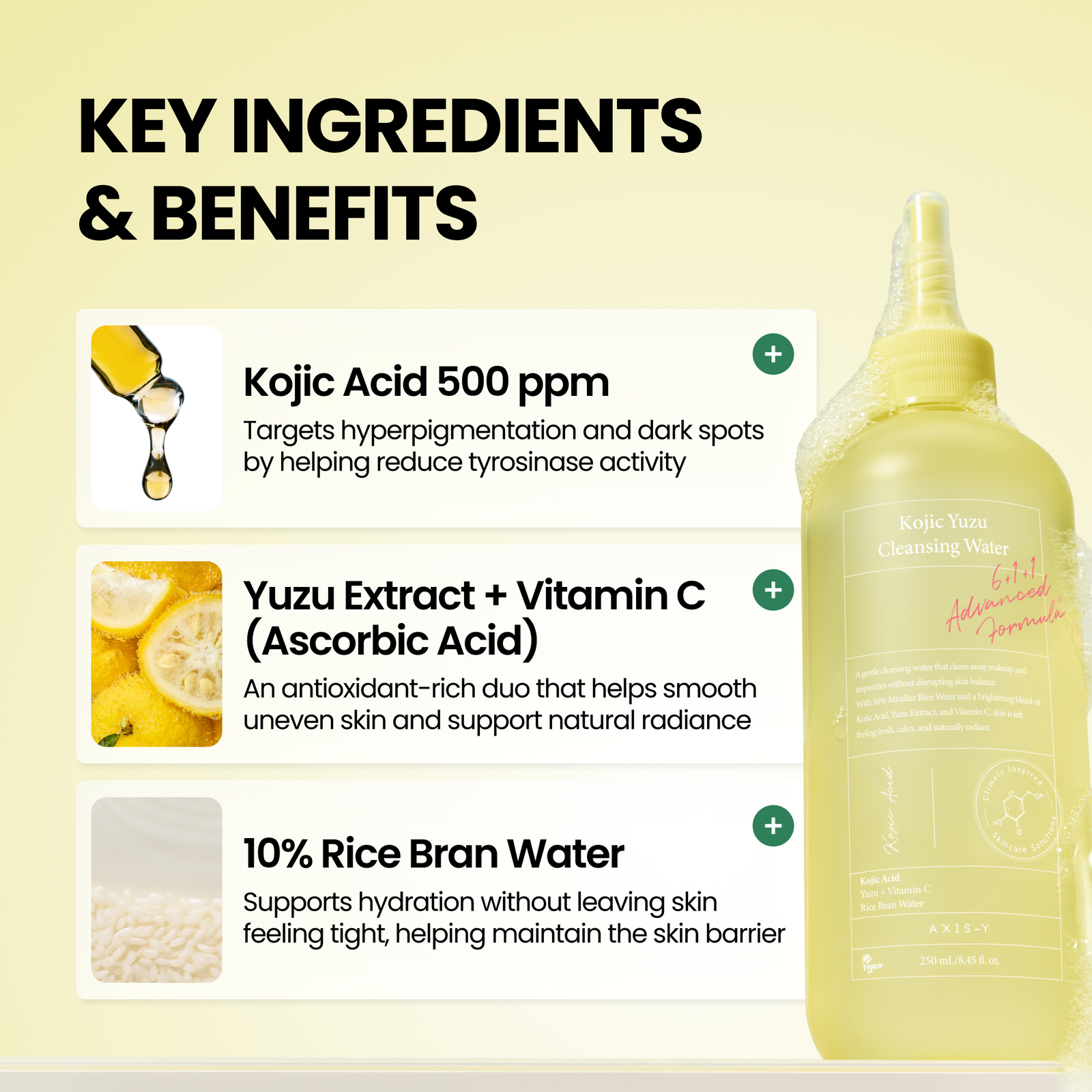 piyonna Kojic Yuzu Cleansing Water 250ml Soins visage Démaquillage Huile dém.