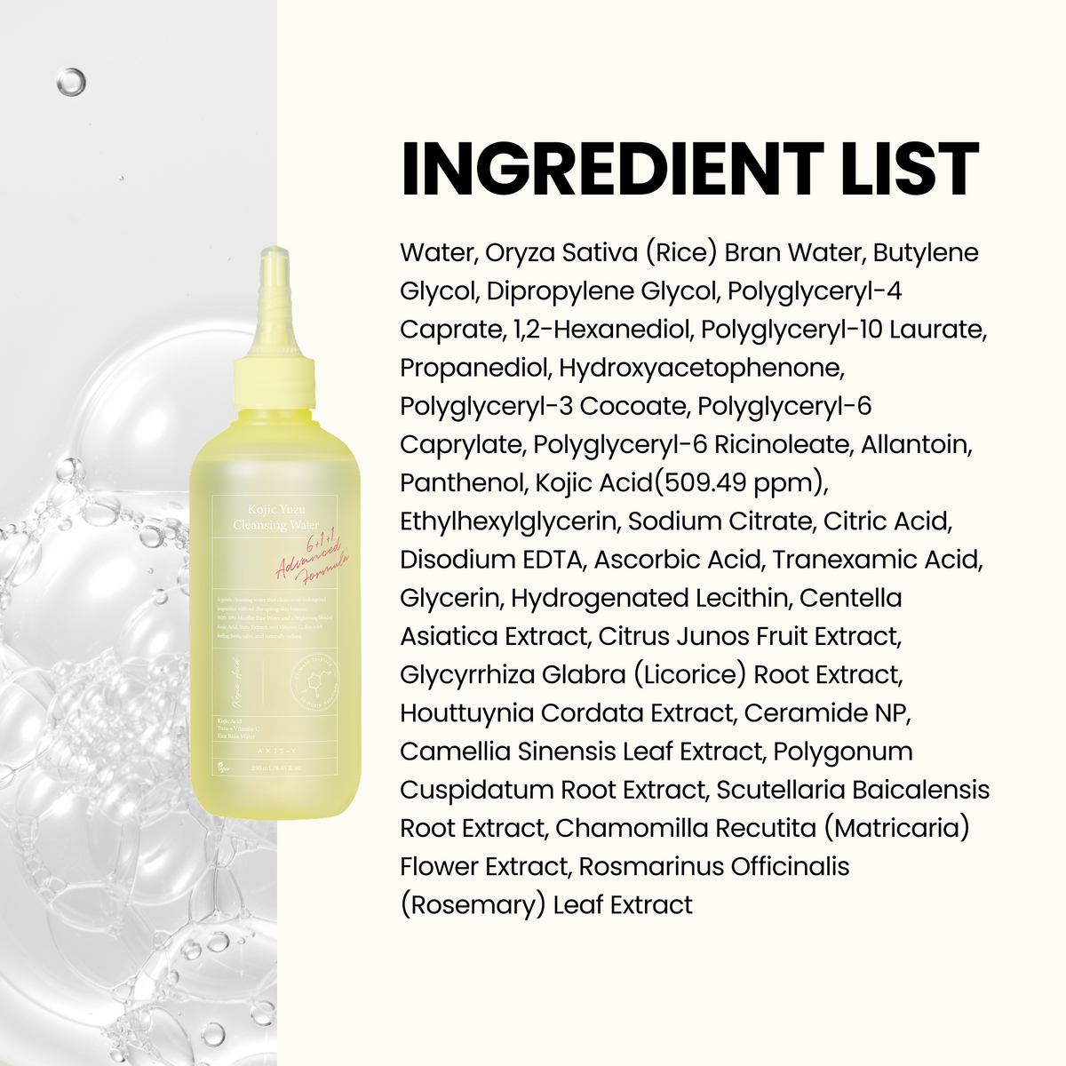 piyonna Kojic Yuzu Cleansing Water 250ml Soins visage Démaquillage Huile dém.