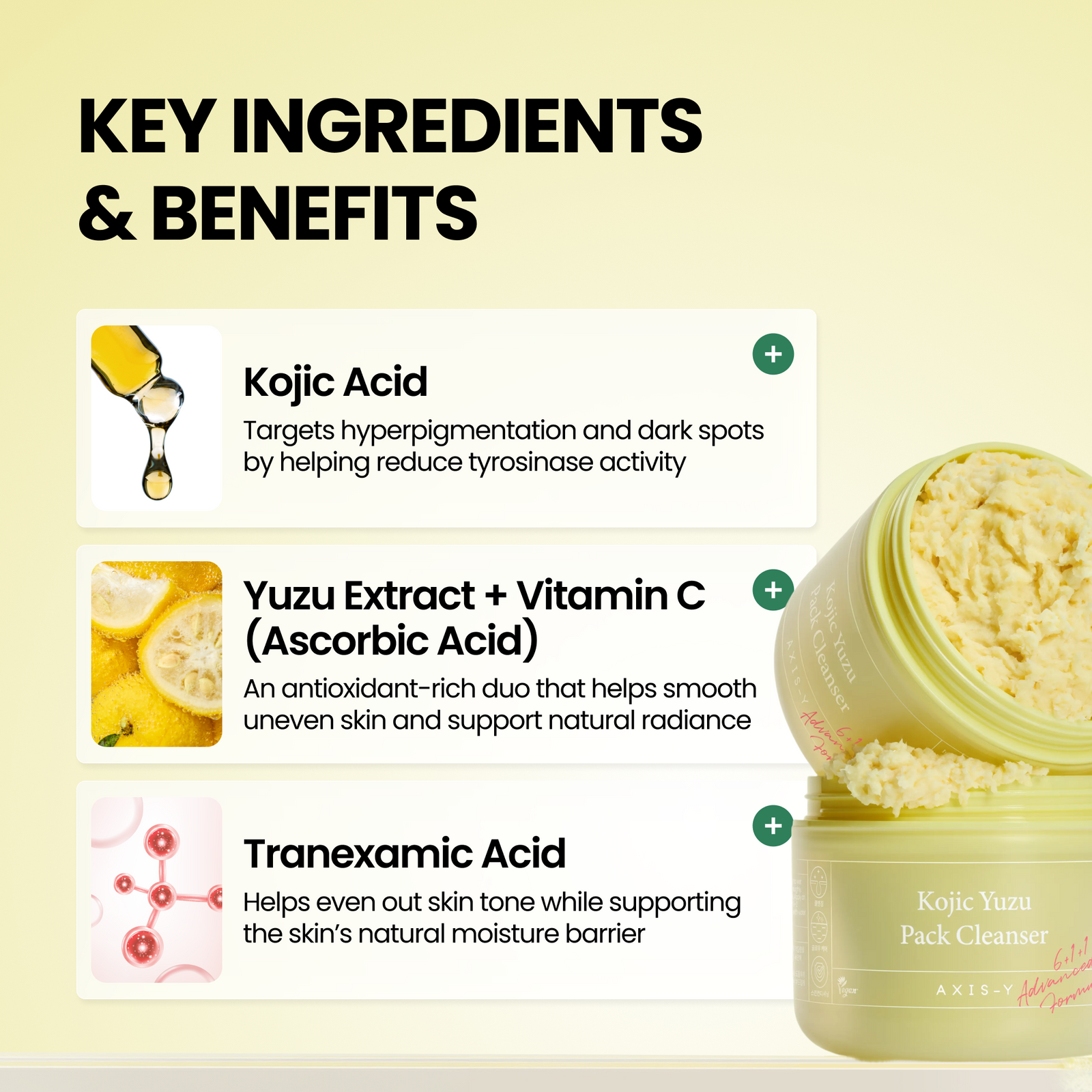 piyonna Kojic Yuzu Pack Cleanser Soins visage Démaquillage Mousse nettoyante