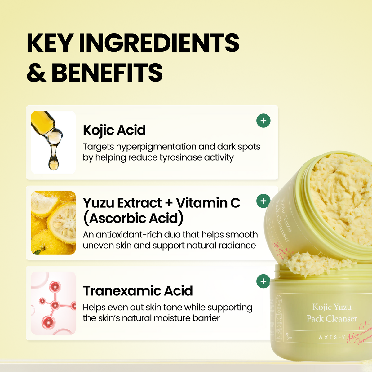 piyonna Kojic Yuzu Pack Cleanser Soins visage Démaquillage Mousse nettoyante