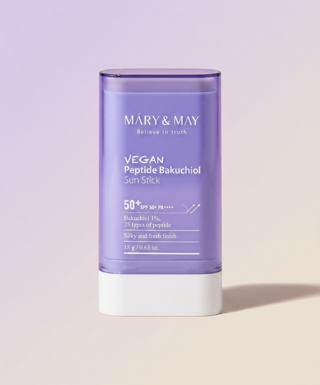piyonna Mary&May Vegan Peptide Bakuchiol Sun Stick SPF50+ 18g Solaire Stick solaire