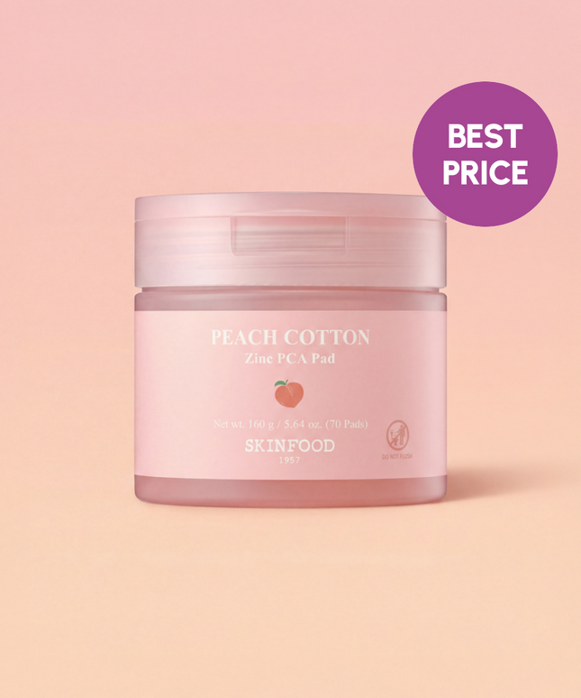 piyonna Pads Pêche Coton au Zinc PCA Soins visage Toner Pads tonifiants