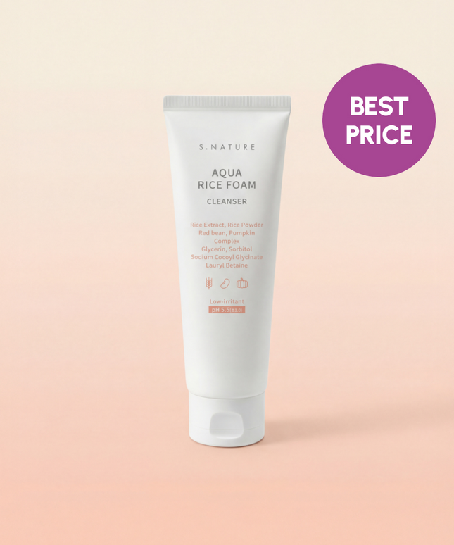 piyonna Nettoyant moussant au riz Aqua (160 ml) Soins visage Démaquillage Mousse nettoyante