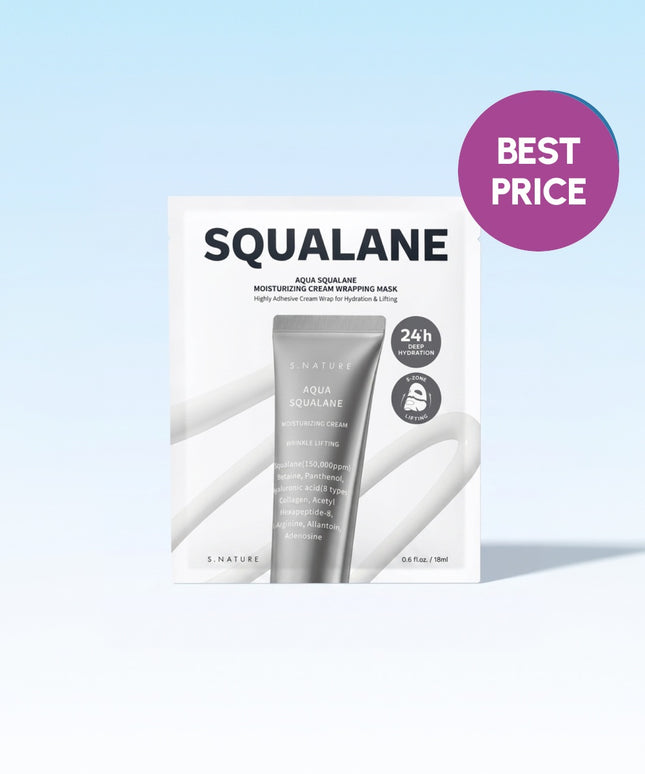 piyonna Aqua Squalane Crème Hydratante Masque Enveloppant (4 Feuilles) Masque Masque visage