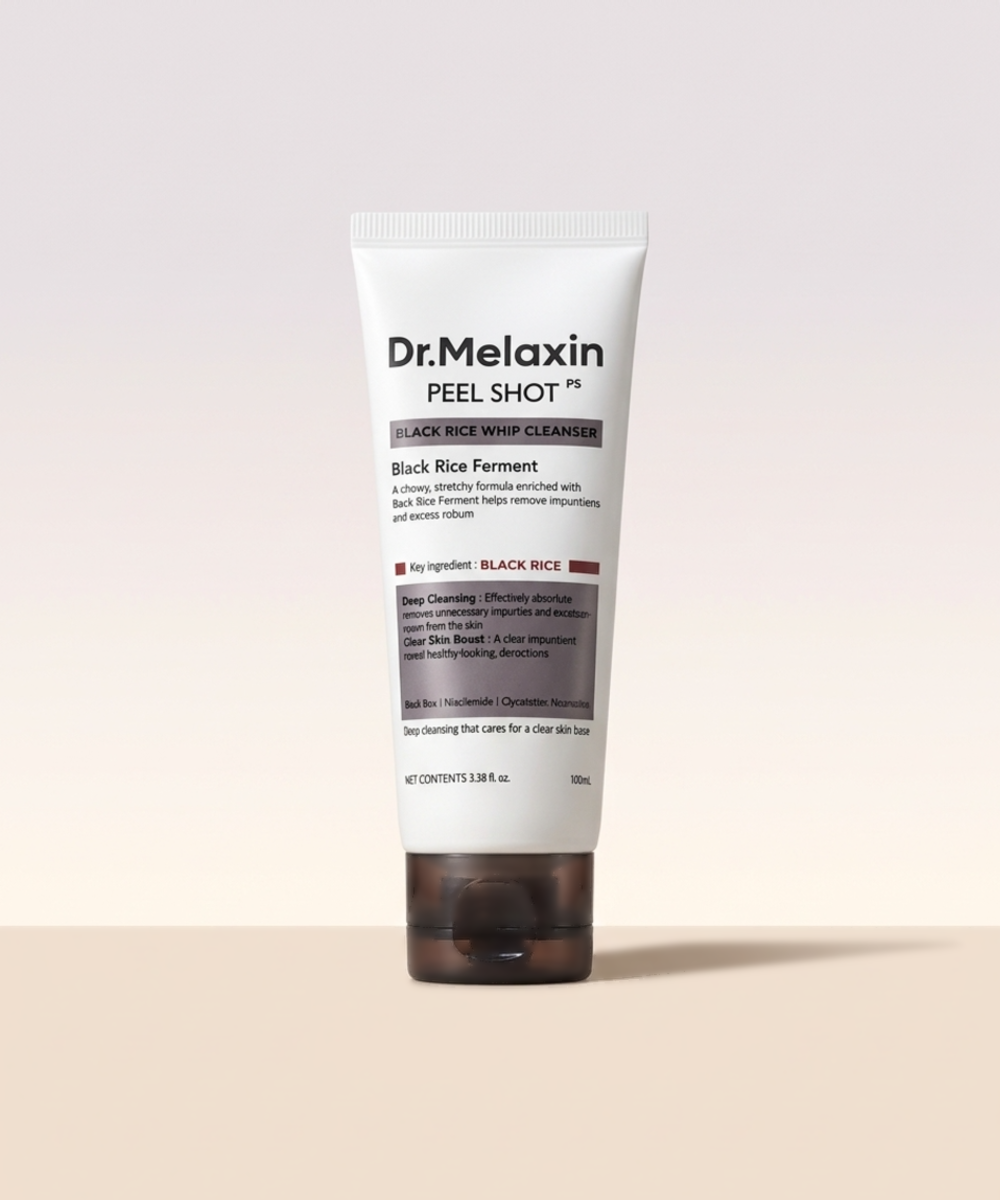 piyonna DR.MELAXIN Peel Shot Black Rice Whip Foam Cleanser 100ml Soins visage Démaquillage Mousse nettoyante
