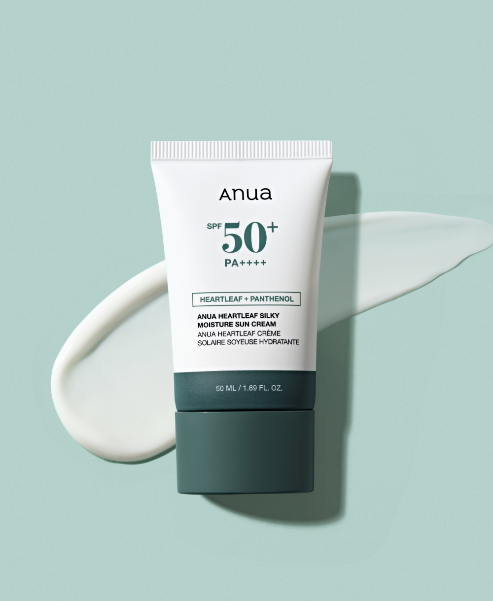 piyonna Anua Heartleaf Silky Moisture Sun Cream 50ml Solaire Crème solaire