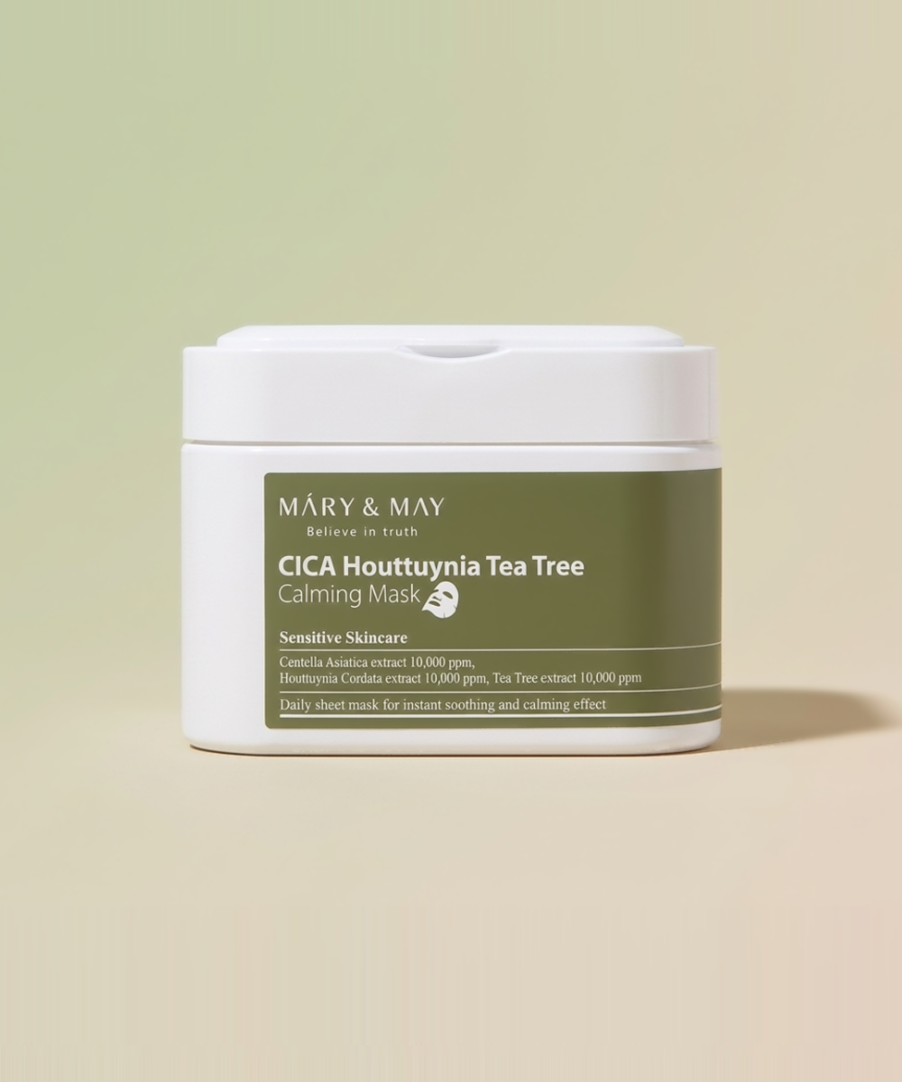 piyonna Mary&May CICA Houttuynia Tea Tree Calming Mask 30 Sheets Masque Masque visage