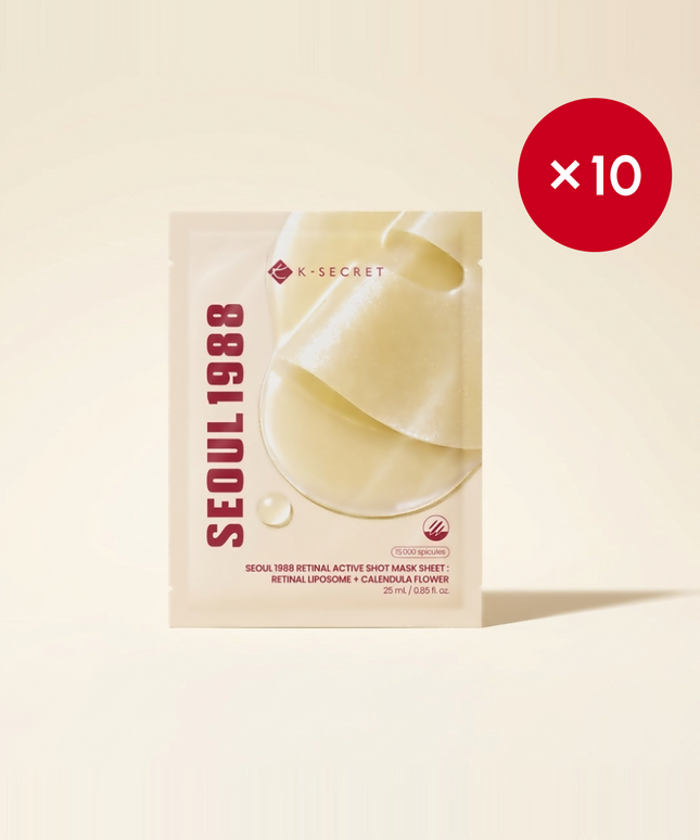 piyonna SEOUL 1988 RETINAL ACTIVE SHOT MASK SHEET: Retinal Liposome + Calendula (25mL x 10ea) Masque Masque visage