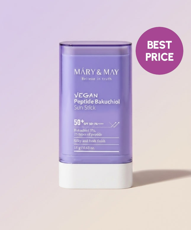 piyonna Mary&May Vegan Peptide Bakuchiol Sun Stick SPF50+ 18g Sun Care Sun Stick